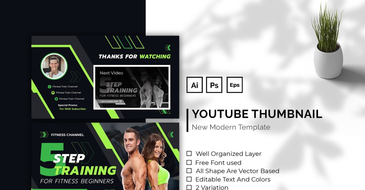 Fitness Training Youtube Thumbnail #217853 - TemplateMonster