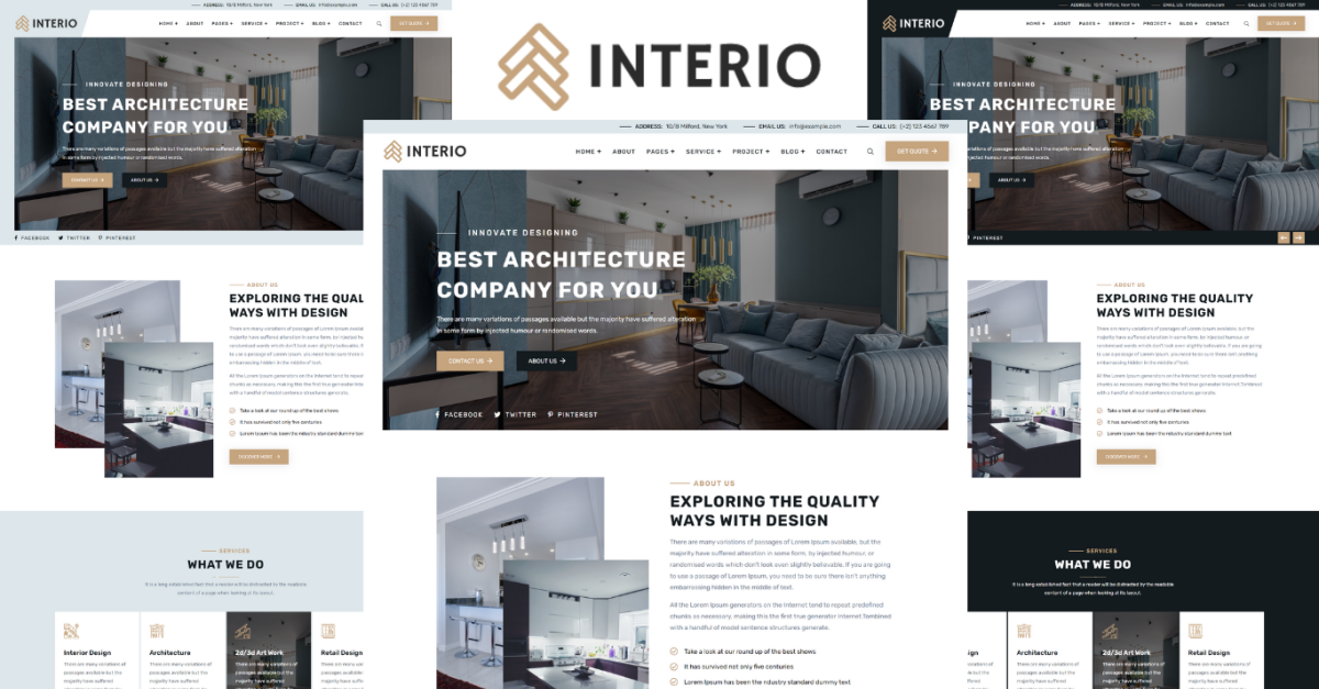 Interio - Modèle HTML5 d'architecture et d'intérieur