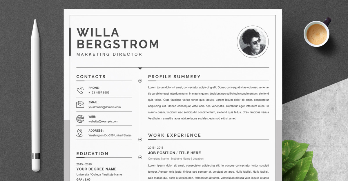 Willa / Printable Resume Templates #218819 - TemplateMonster