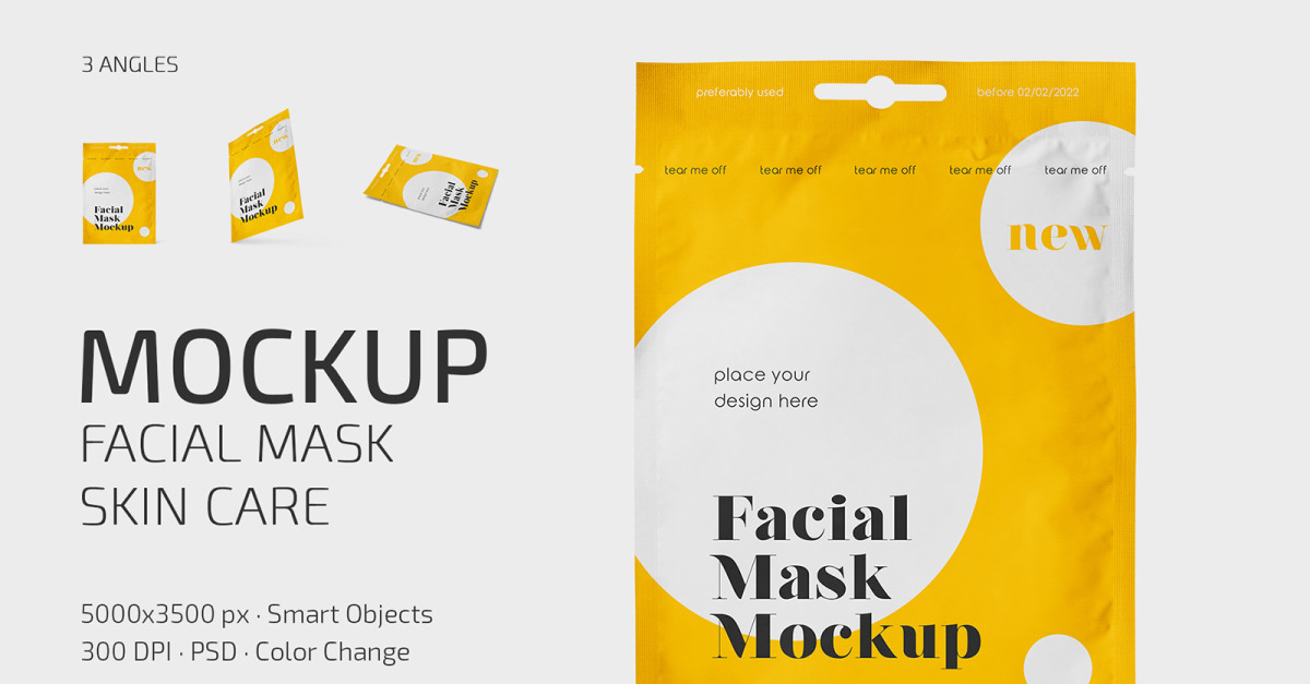 Facial Mask Skin Care Mockup Set #219024 - TemplateMonster