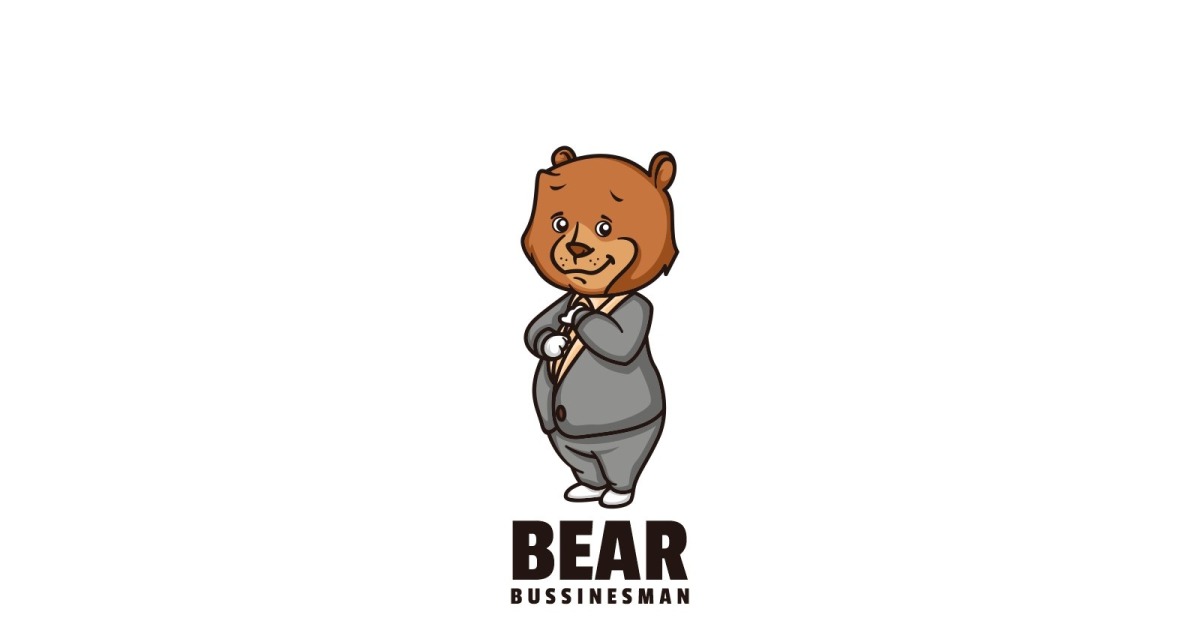 Bear Businessman Cartoon Logo #219404 - TemplateMonster