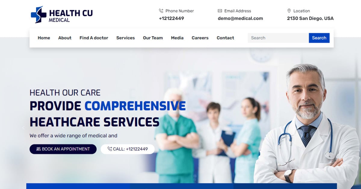 Healthcu - Health and Medical HTML Website Template