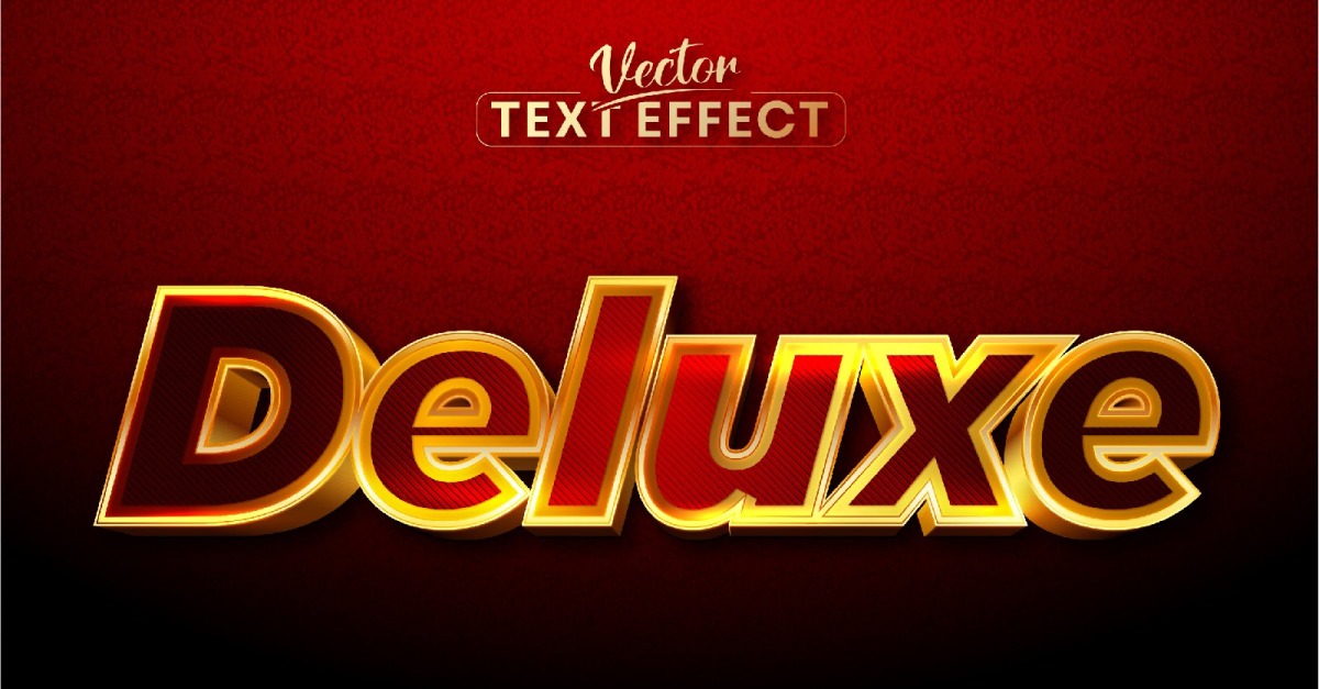 Deluxe - Editable Text Effect, Red And Gold Textured Font Style ...