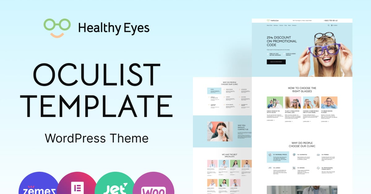 HealthEyes - Optician WordPress Theme for Optical Services Website