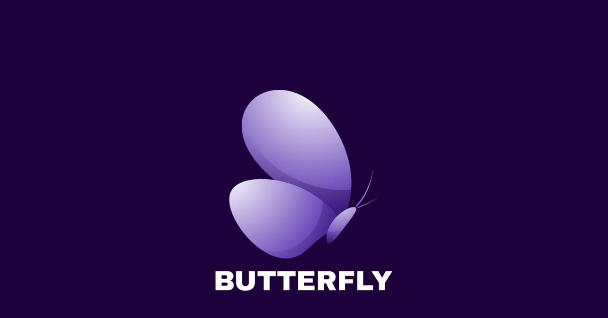 Vector Butterfly Gradient Logo Template - TemplateMonster