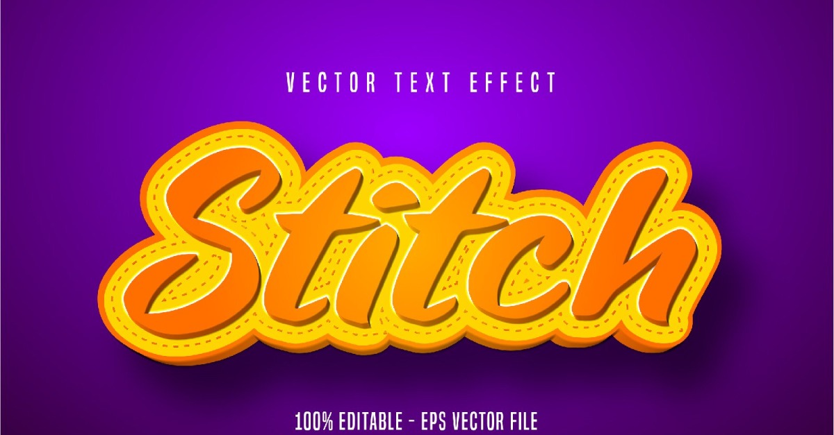 Stitch - Editable Text Effect, Comic And Cartoon Text Style, Graphics ...