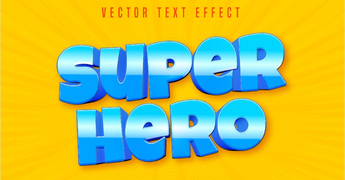 Super Hero - Editable Text Effect, Cartoon And Comic Text Style ...