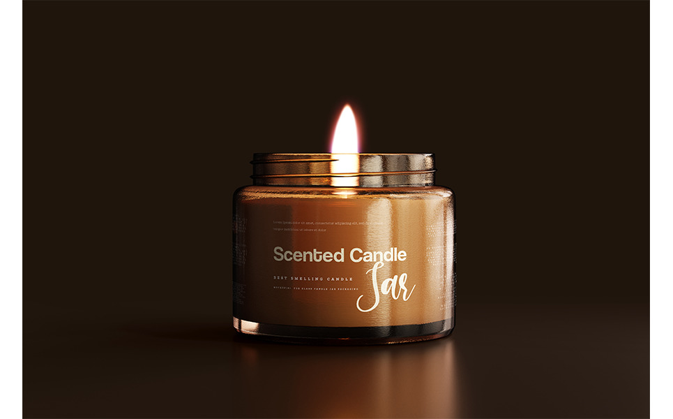 Amber Glass Candle Jar Mockup 41