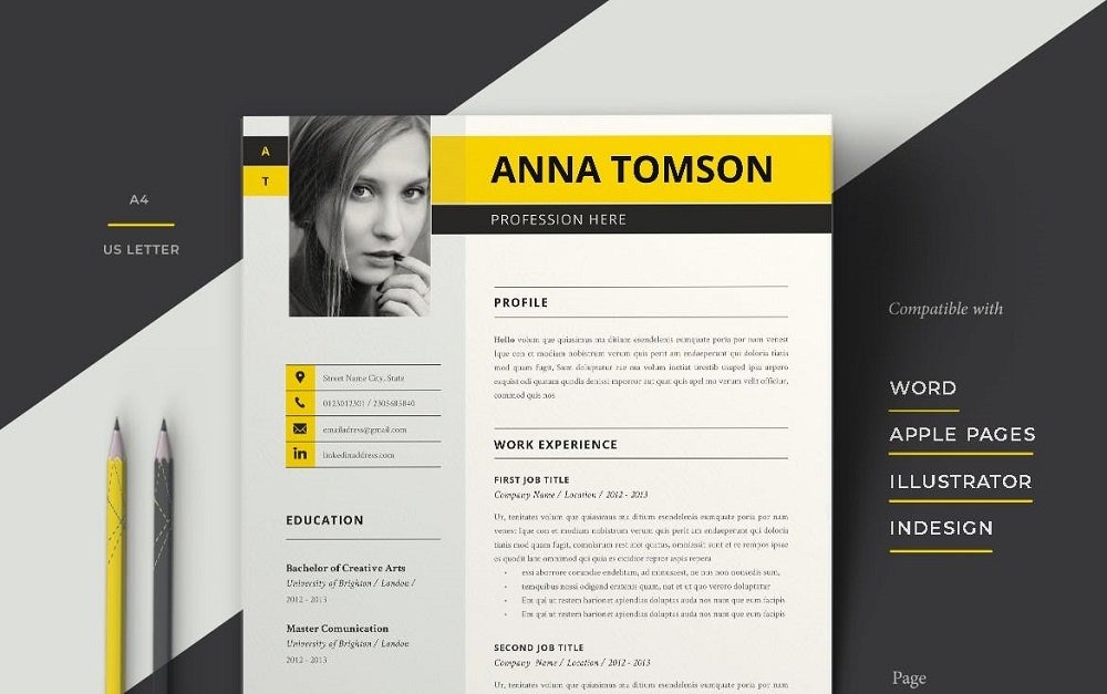 Resume Anna Printable Template #221562 - TemplateMonster