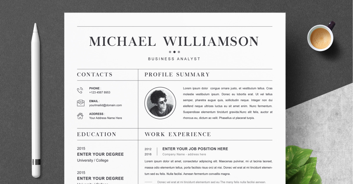 Williamson / CV Template Printable Resume Templates