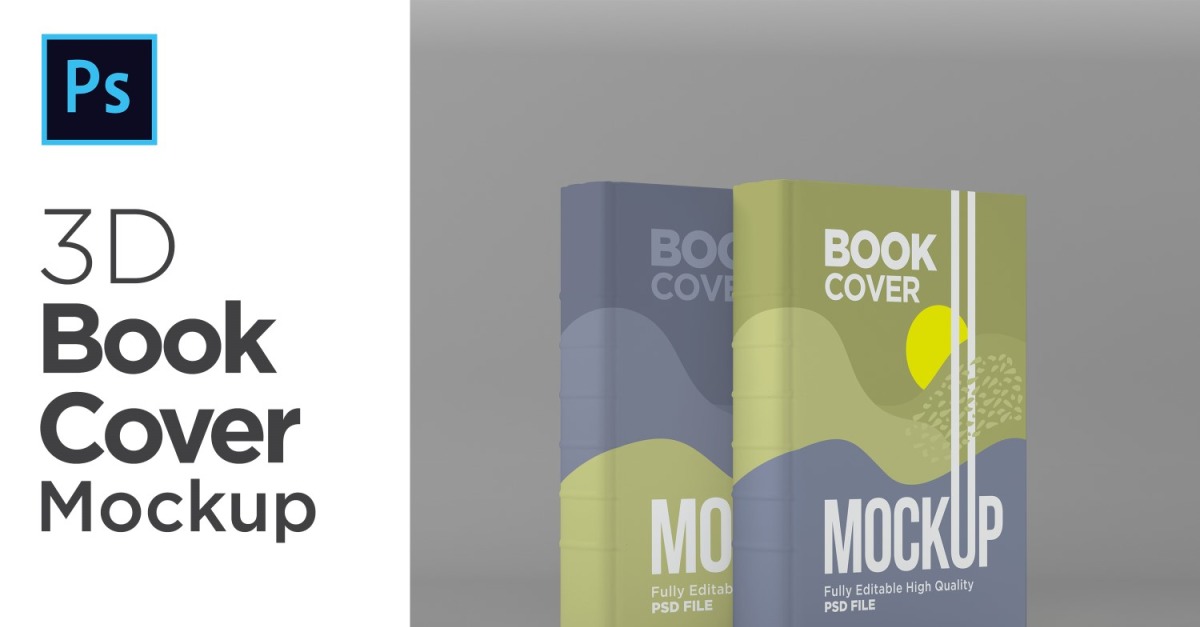 Two Rendering Books Cover Mockup Rendering Illustration Template
