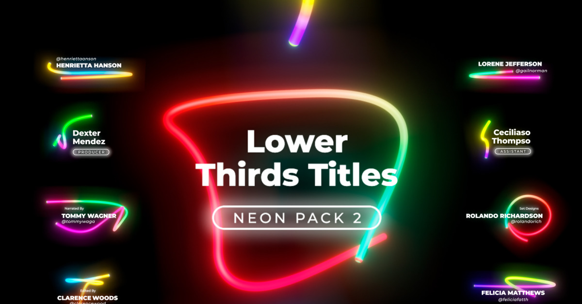 Neon Light Lower Thirds 2 After Effects Template