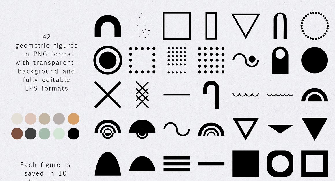 100 shapes Abstract Simple geometry Icon Set