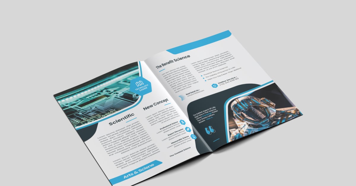 Science Bifold Brochure Template #226317 - TemplateMonster