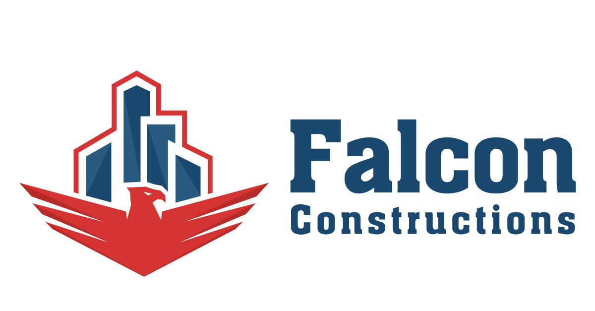 Modelo de Logotipo da Falcon Constructions TemplateMonster