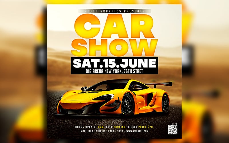 Car Show social media instagram post design template