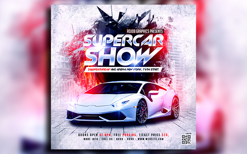 Car Show social media instagram post design - TemplateMonster