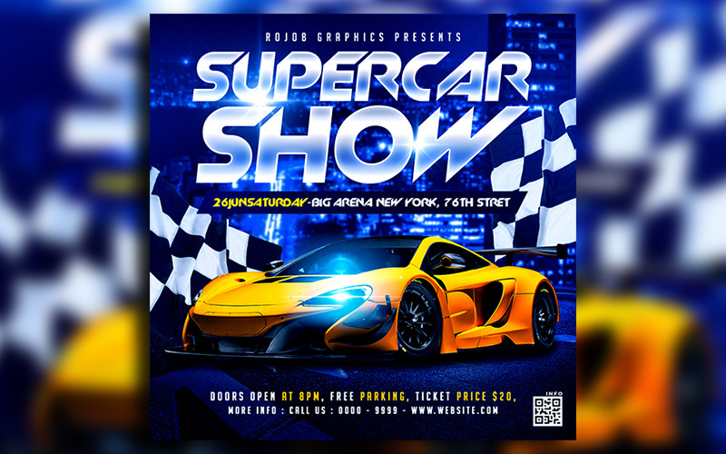 Car Show social media post design template - TemplateMonster