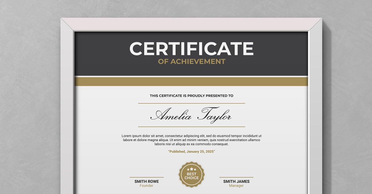 Clean Classic Certificate PSD Templates - TemplateMonster