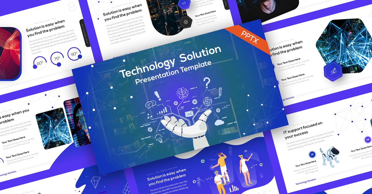 Techno Technology Solution PowerPoint-mall - TemplateMonster