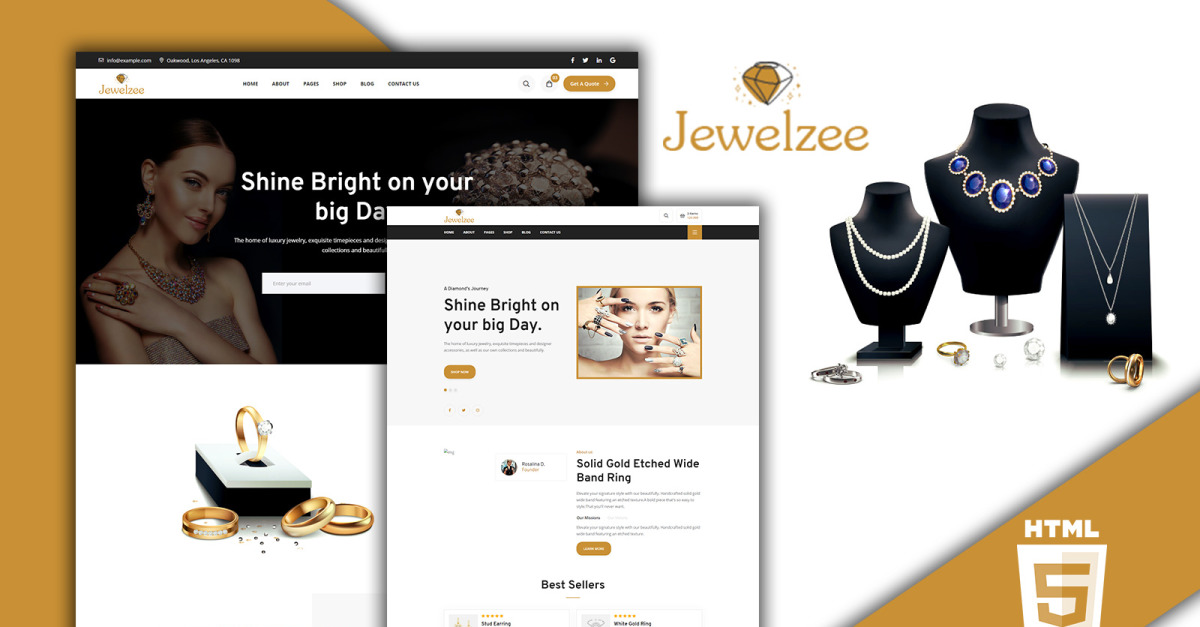 Jewelzee Jewelry HTML5 Template 230070 TemplateMonster