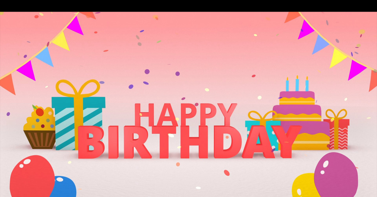 3D Happy Birthday Greeting Red Version - Stock Motion Graphics