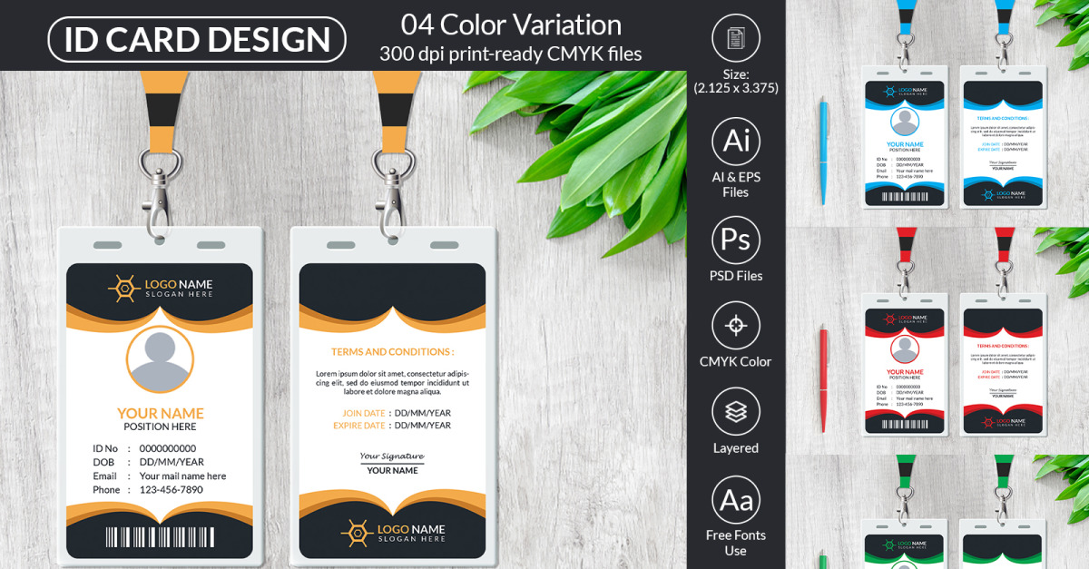 Creative ID Card Template #230746 - TemplateMonster