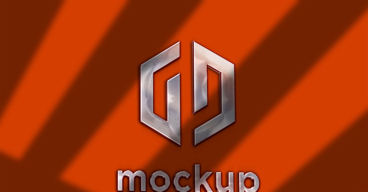 Znak značky Maketa loga s okenními stínovými efekty