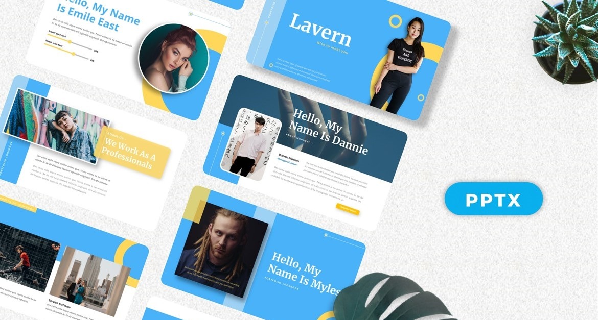 Lavern - Portfolio Lookbook Powerpoint - TemplateMonster