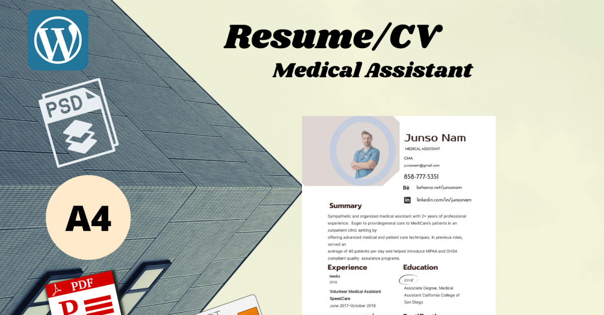 Jumso Nam Resume/CV Medical Assistant TemplateMonster