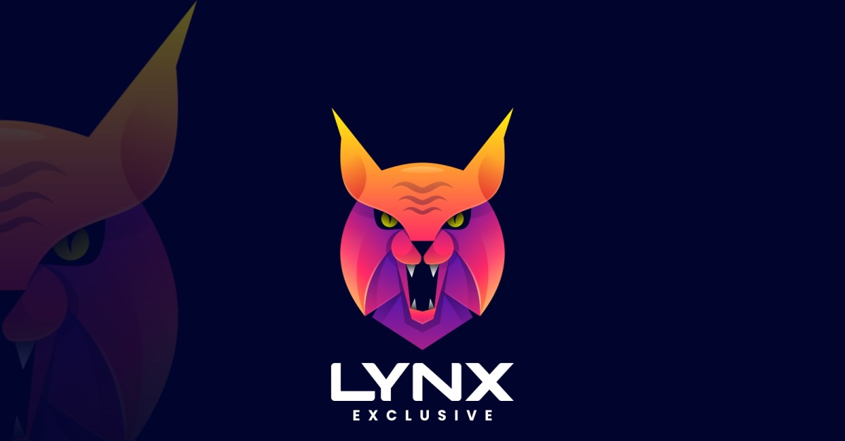 Lynx Head Gradient Colorful Logo #233429 - TemplateMonster