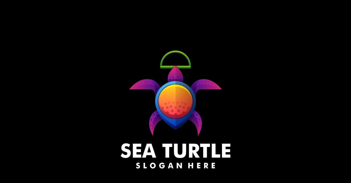 Sea Turtle Gradient Colorful Logo #233412 - TemplateMonster