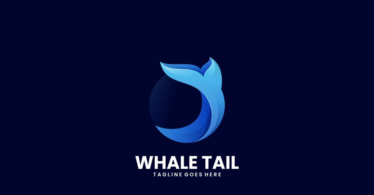 Whale Tail Gradient Logo Style #234565 - TemplateMonster