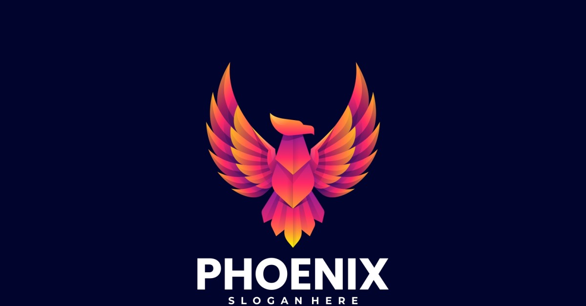 Awesome Phoenix Gradient Colorful Logo - TemplateMonster