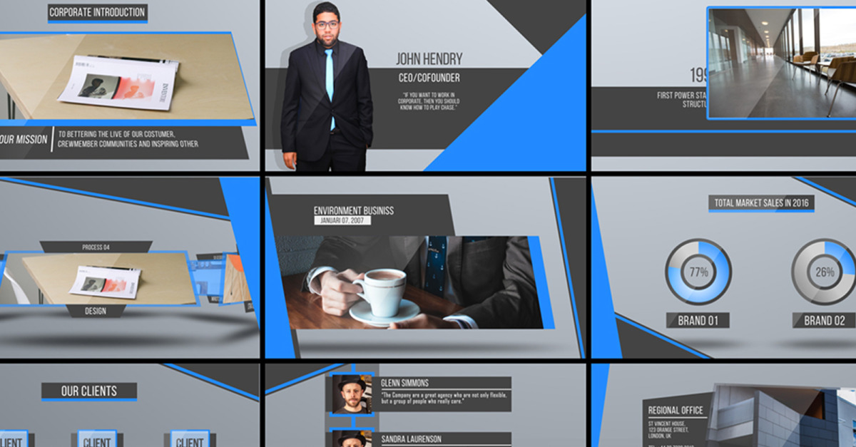 corporate presentation template after effects free download