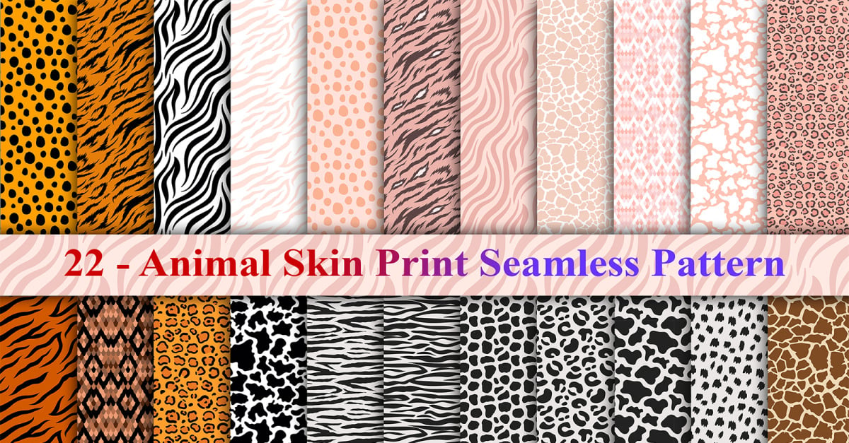 Animal Print Seamless Pattern Set, Animal Skin Pattern
