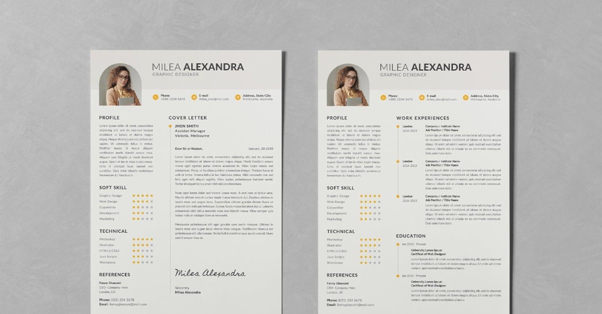 Clean Minimalist Resume CV Templates - TemplateMonster