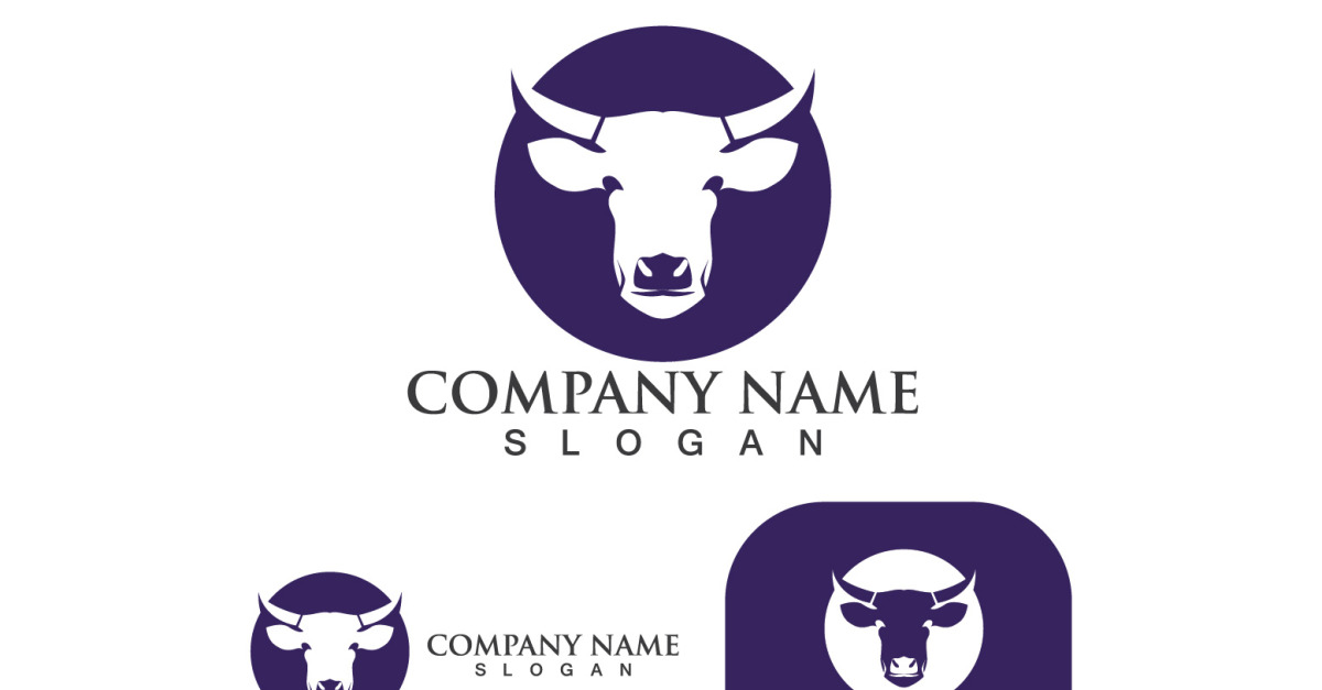 Cow Head Logo And Symbol V9 #236890 - TemplateMonster