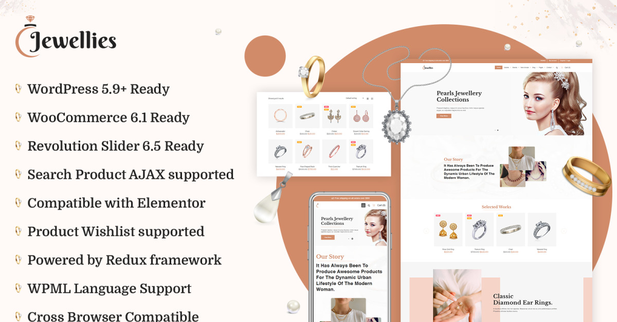 Jewellies - Online Jewellery Shopping Elementor Woocommerce Theme