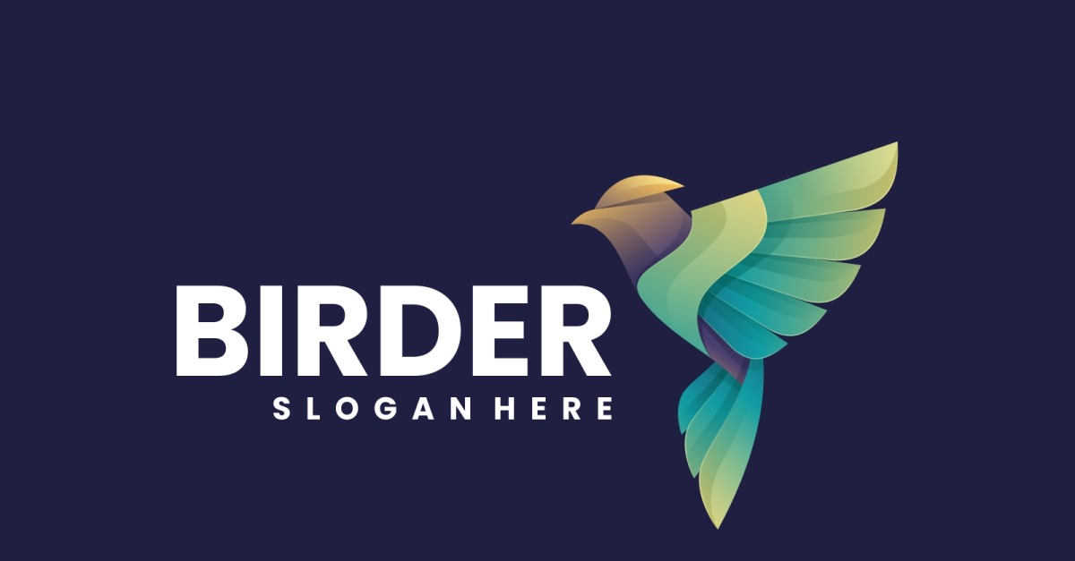 Flying Bird Color Gradient Logo Style - TemplateMonster