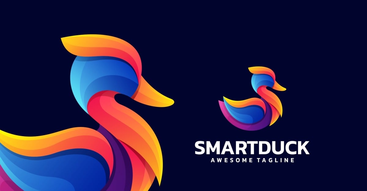 Smart Duck Colorful Logo Style #240296 - TemplateMonster