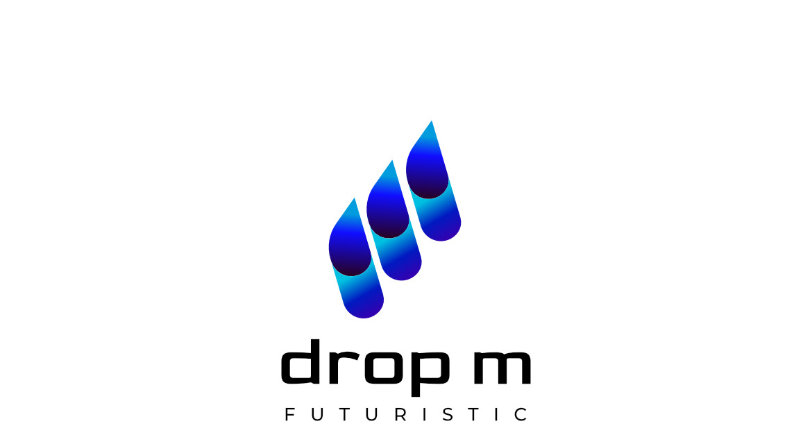 Drop Letter M Gradient Logo #240572 - TemplateMonster