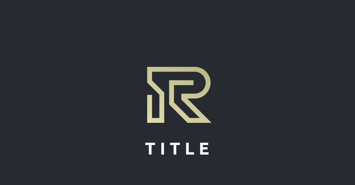 Luxury Iconic R Line Golden Monogram Logo - TemplateMonster