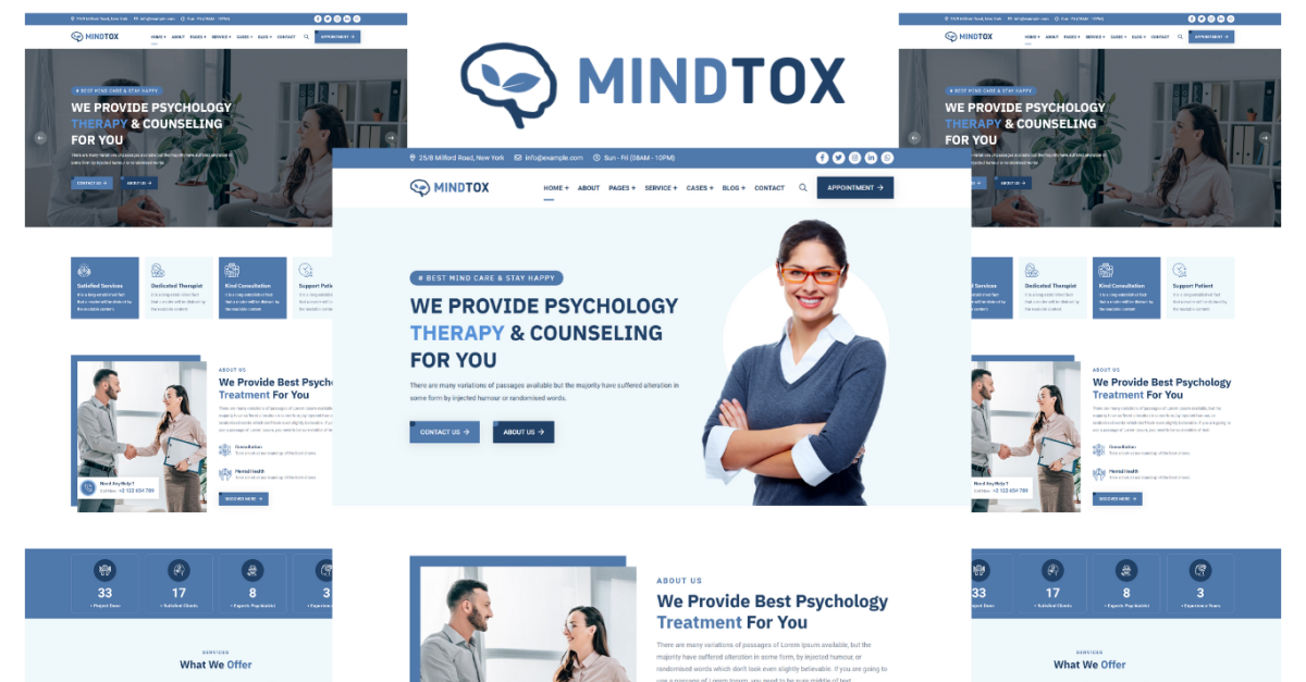 Mindtox - Psychologist, Psychology, Therapy & Counseling HTML5 Template