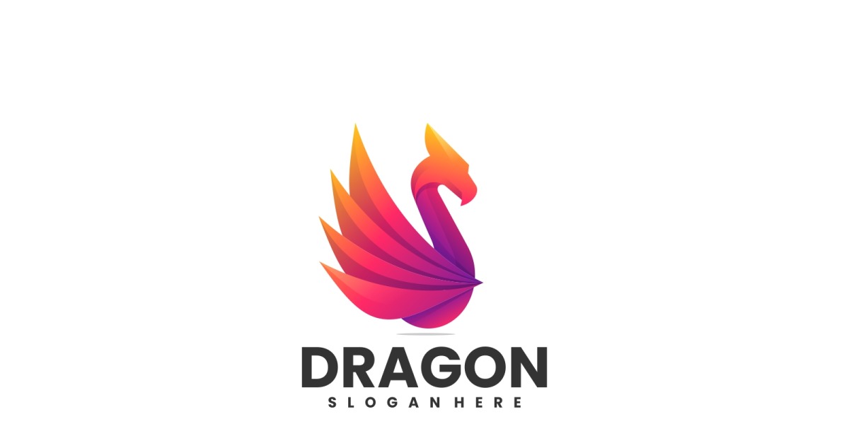 Vector Dragon Gradient Color Logo #241174 - TemplateMonster