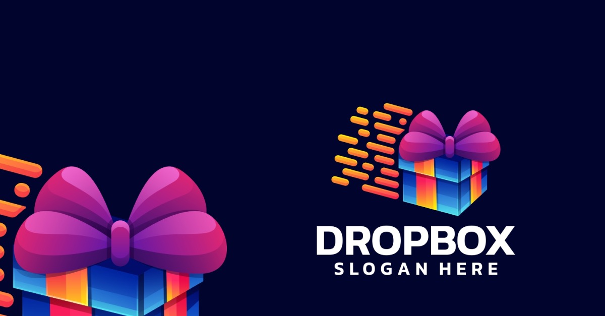 Drop Box Gradient färgglad logotyp #241392 - TemplateMonster