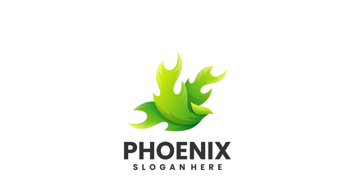 Vector Phoenix Color Gradient Logo Design - TemplateMonster