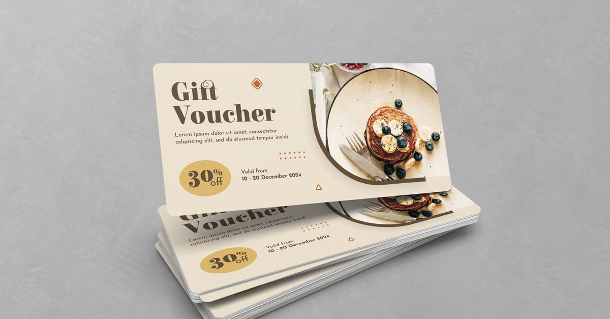 Food Gift Voucher Coupon PSD Templates - TemplateMonster