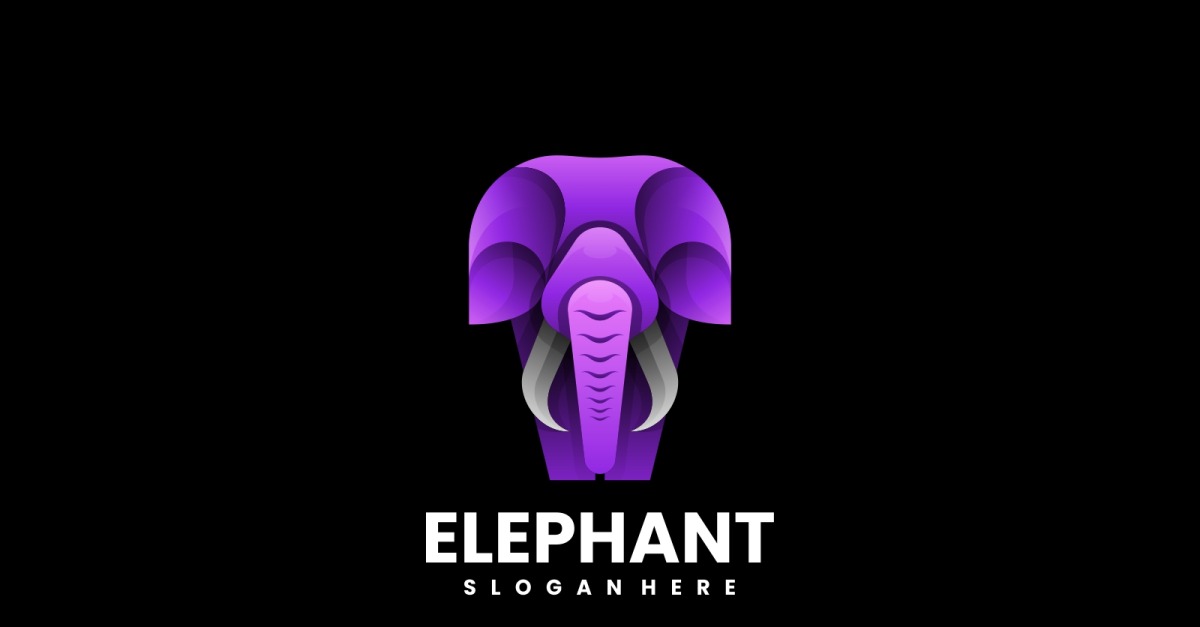 Elephant Color Gradient Logo Style #242563 - TemplateMonster