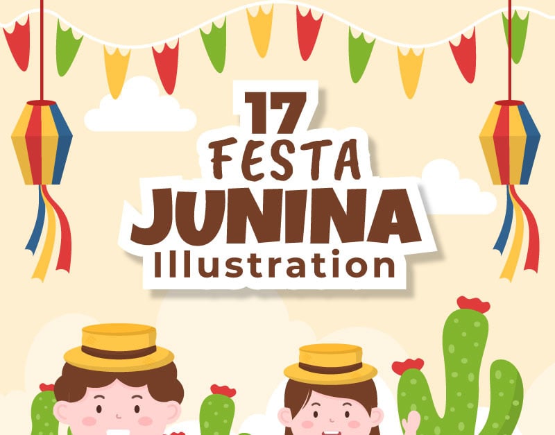Festa Junina ilustração vetorial - tradicional celebração
